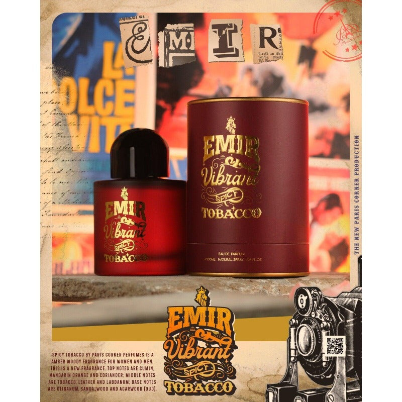 Emir Vibrant Spicy Tobacco perfumed water unisex 100ml - Royalsperfume EMIR All