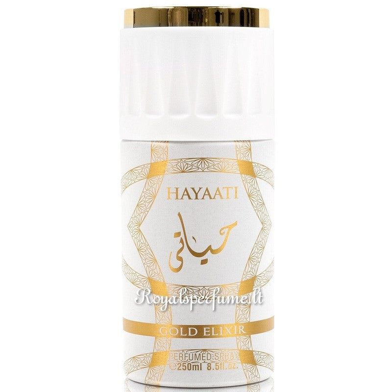 FW Hayaati Gold Elixir perfumed deodorant for women 250ml - Royalsperfume World Fragrance Deodorants