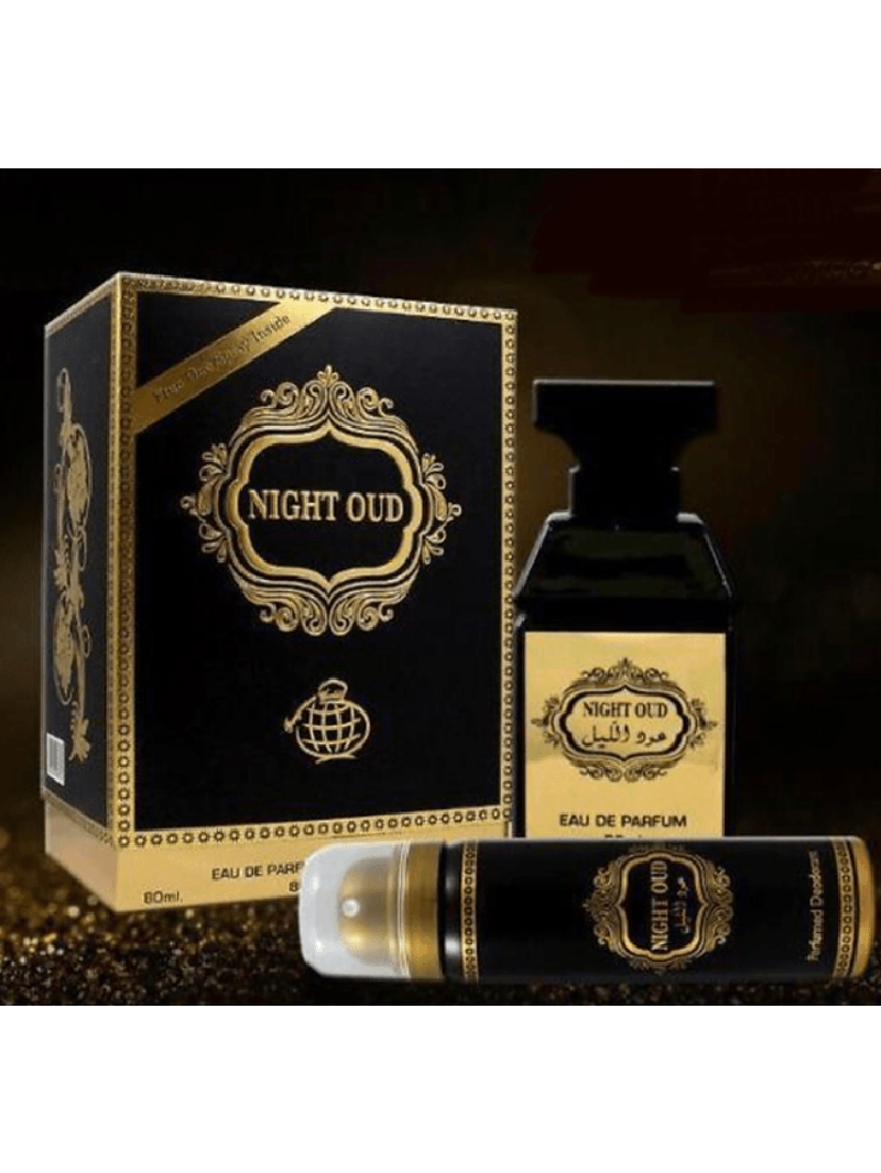 FW Night Oud perfumed water unisex 80ml + DEODORANT - Royalsperfume World Fragrance Perfume