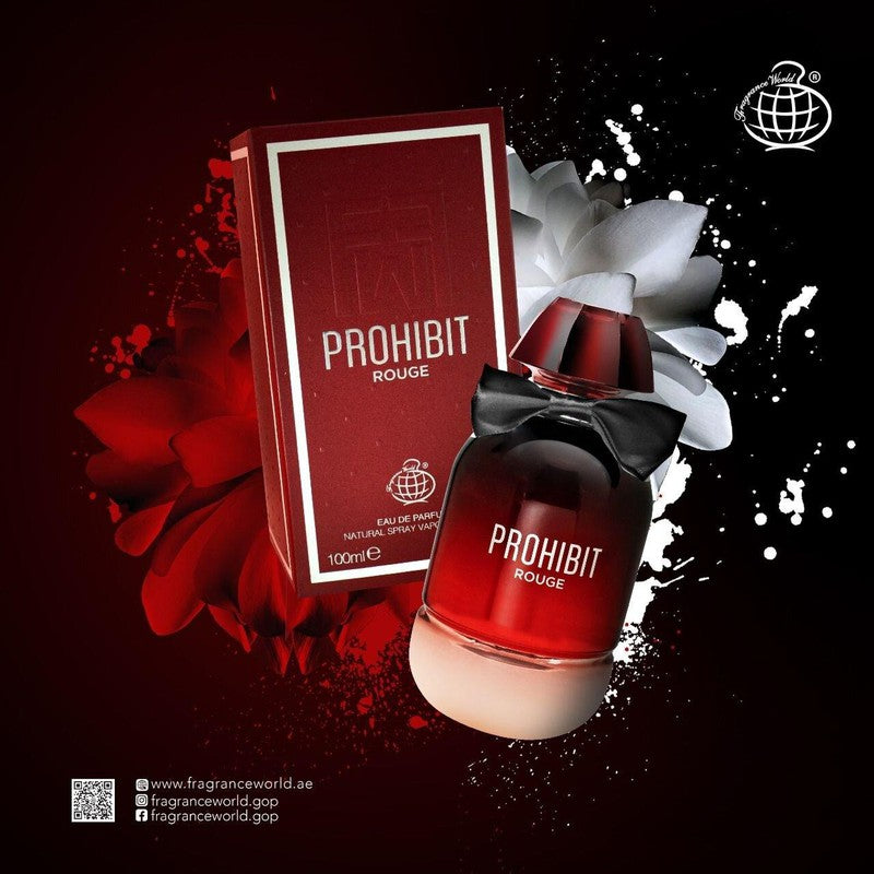 FW Prohibit Rouge perfumed water for women 100ml - Royalsperfume World Fragrance Perfume
