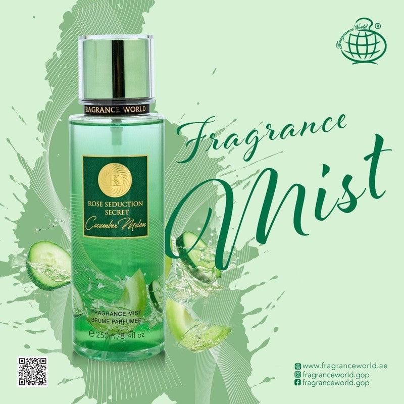 FW Rose Seduction Secret Cucumber Melon perfumed body mist for women 250ml - Royalsperfume World Fragrance Body