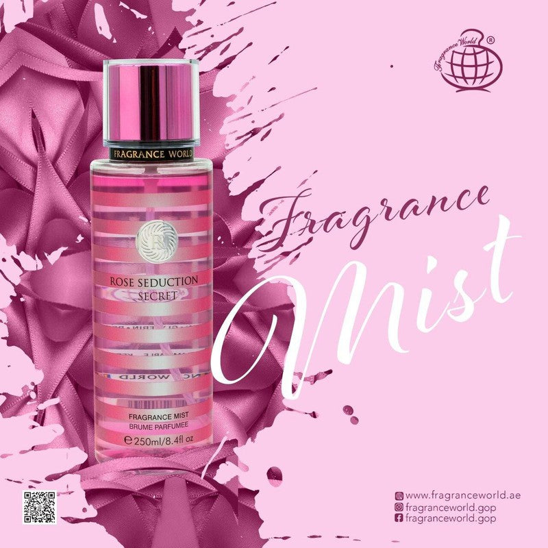 FW Rose Seduction Secret perfumed body spray for women 250ml - Royalsperfume World Fragrance Body
