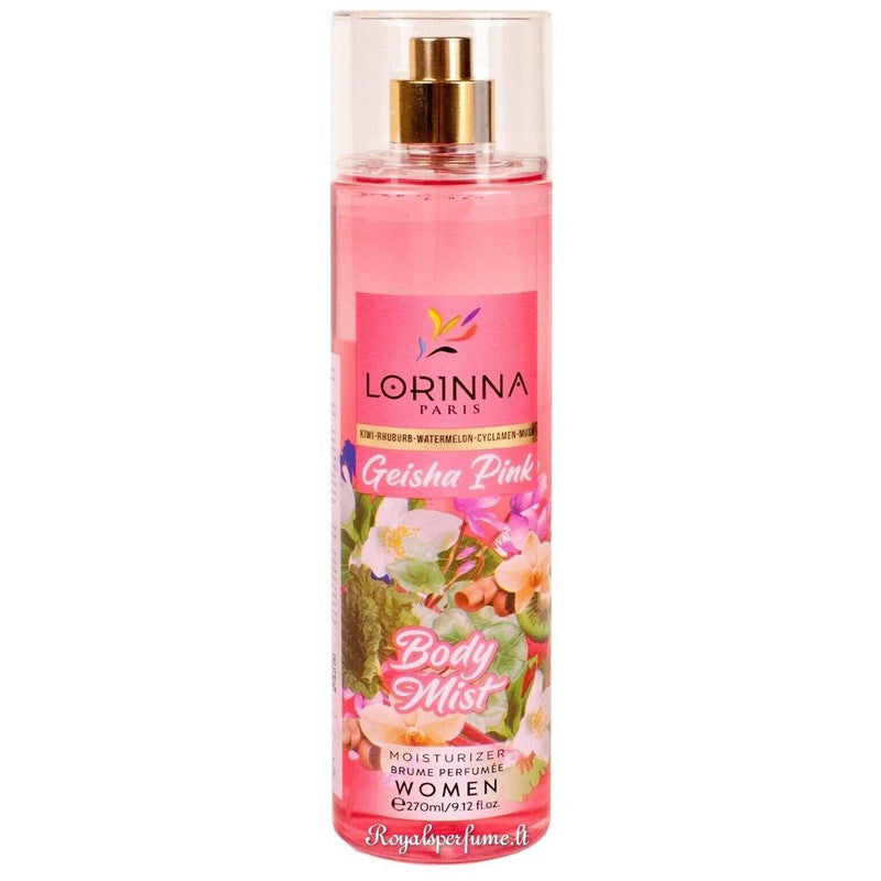 Lorinna Geisha Pink perfumed body mist for women 270ml - Royalsperfume LORINNA All